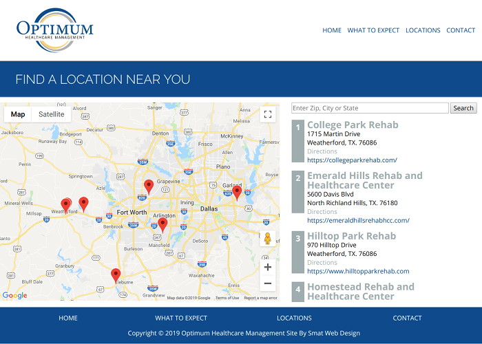 Optimum Healthcare Smat Web Design